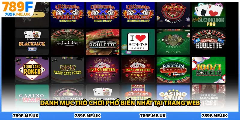 Danh mục trò chơi phổ biến nhất tại trang web